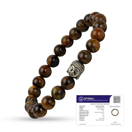 Astrotalk Tiger Eye Bracelet | Healing Crystal for Confidence & Protection | Certificate of Authenticity | Crystal Bracelet for Man & Woman | Gift for Man & Woman