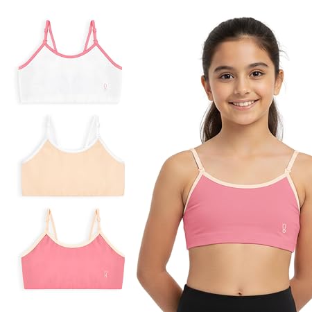 YouGotPlanB Cotton Training Bra for Pre-Teen Girls | Ages 8-16 Years | Non-Padded | Full Coverage | Breathable | Best First Bra