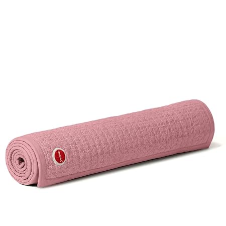 SANGLOBAL Organic Cotton Yoga Mat for Women & Men | 12mm Thick Non-Slip Exercise Mat for Home Workout, Hot Yoga & Meditation | Premium Yoga Mats with Free Carry Bag, Machine Washable (Pink)