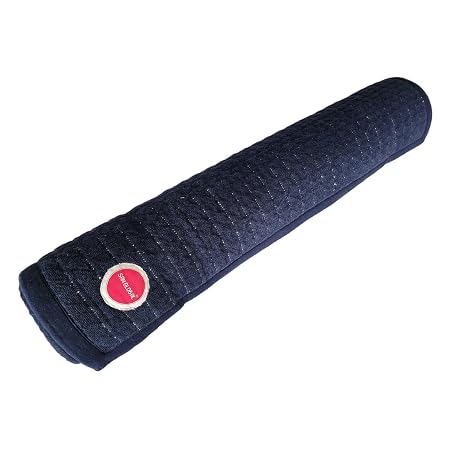 SANGLOBAL Organic Cotton Yoga Mat for Women & Men | 12mm Thick Non-Slip Exercise Mat for Home Workout, Hot Yoga & Meditation | Premium Yoga Mats with Free Carry Bag, Machine Washable (Navy)