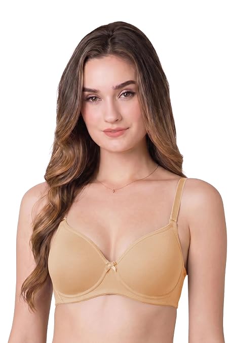 Van Heusen Women Bra - Cotton Easy Set Lycra - Anti Bacterial, Wireless, Padded, Full Coverage, Breathable, Skin, 34B