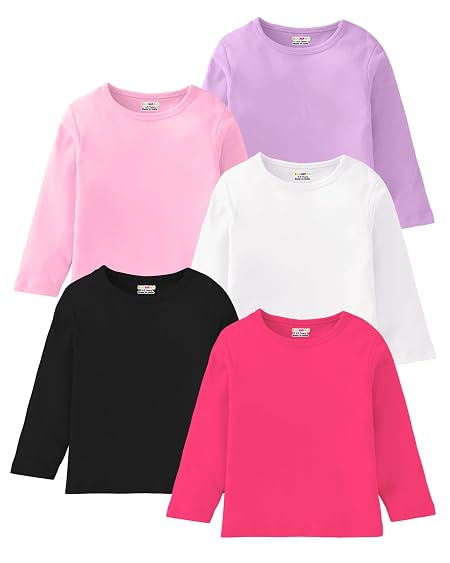Kuchipoo Girls Regular Fit Full Sleeves Cotton T-Shirts (KUC-TSHRT-544, 12-18 Months, Multi-Colored)