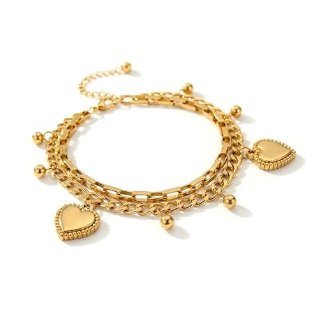 PALMONAS Hearts All Over Bracelet for Women - Jewellery Gift for Girls & Women, Waterproof Anti Tarnish Bracelets | Stylish & Trendy Bracelet for Ladies