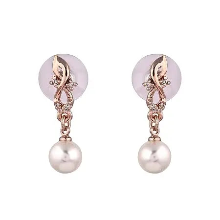 Fashion Jewellery Rose Gold Plated CZ Attractive Designer Drop Earrings - Jados Fashion