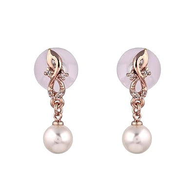 Fashion Jewellery Rose Gold Plated CZ Attractive Designer Drop Earrings