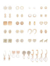 Gold Tone Stud & Drop Earrings Set for Women, 25 Contemporary Pairs