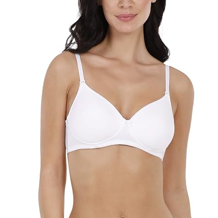 amanté T-Shirt Bra | Padded, Non Wired, Full Coverage Bra with Detachable Straps - BRA10606 White Bra