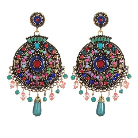 YouBella Jewellery Gifts Bohemian Western Earings Multi-Color Stylish Latest Earrings for Girls and Women
