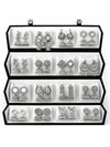 Oxidised Silver Jhumka Earrings Set for Women, 16 Pairs with Box