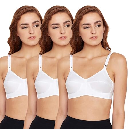 BODYCARE Women's Cotton Lightly Padded Wire Free Everyday Bra White