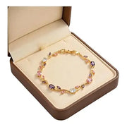Fairy Bloom Floral Tulip Bracelet With Multi Crystal Stones For Girls & - Jados Fashion