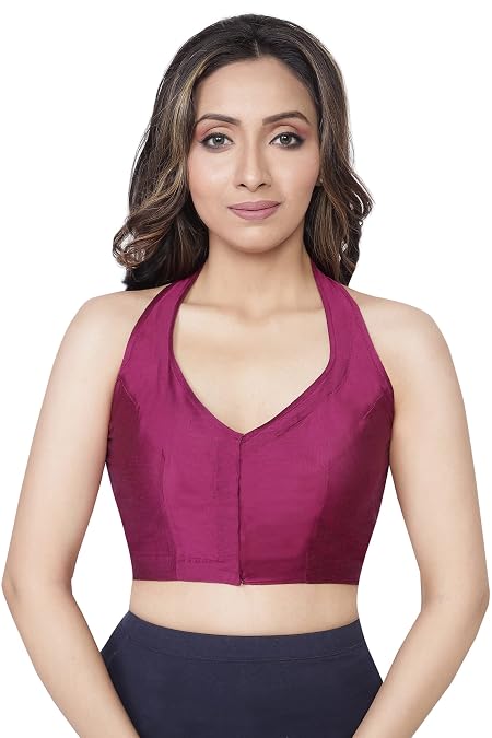 RENE Magenta Cotton Tussar Blouse(D-005546-38)