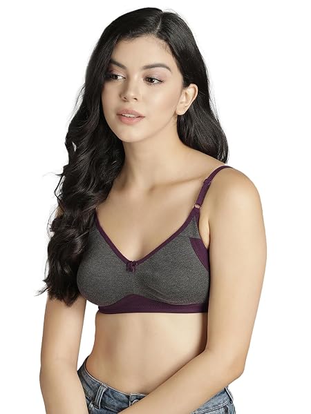 Clovia Women's Cotton Non-Padded Non-Wired Full Cup Bra - Grey (BR0790P05_Grey_32C)