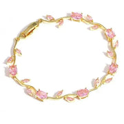 Tulip Bracelet for Women Stylish | Gold Plated Crystal Floral - Jados Fashion