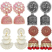 Multicolor Oxidised Earrings Jhumka Set For Women Girls Stylish Traditional - Jados Fashion