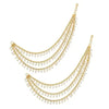 3-Layer Gold Kan Chain for Women, Bridal Wedding Ear-to-Hair Chain