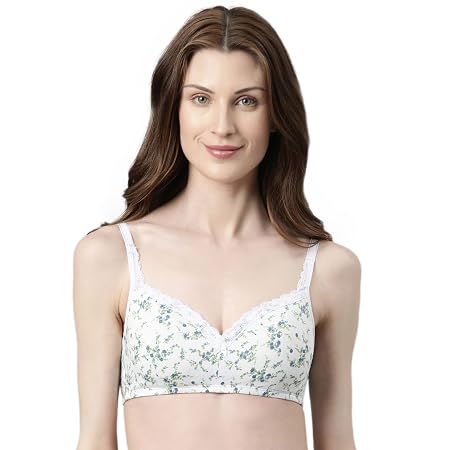 Enamor Smoothening Balconette Cotton T-Shirt Bra for Women- High Coverage, Padded and Wirefree