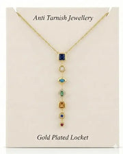 Anti Tarnish Pendant Necklace for Women | 7 Stone Multi-Color Elegant - Jados Fashion