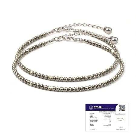 Astrotalk Raw Pyrite Anklet Set of 2 | Stone of Money, Protection & Power | Adjustable Pyrite Anklet for Women | Best Gift Items | Spiritual Jewellery for Women | Valentine Gift for Girlfriend