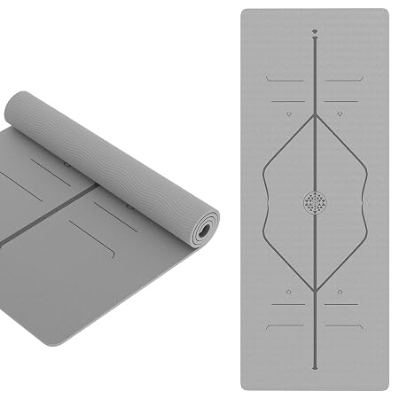 Lifelong Yoga mat for Women & Men TPE Material 6mm Anti-Slip Yoga Mat with Bag for Gym Workout|Exercise Mat For Home Gym|Yoga Mat For Gym Workout and Yoga Exercise (Grey, LLYM74)