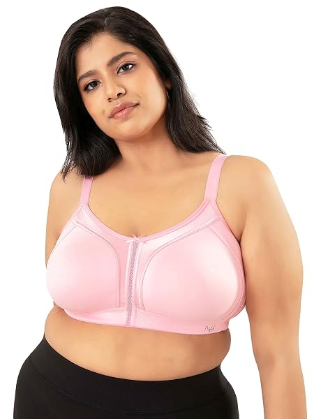 NYKD (NYB101 Cotton Non Padded & Non Wired Everyday Bra for Women | M-Frame Structure for Bounce Control with Full Coverage & Super Soft Wide Straps - M Pink