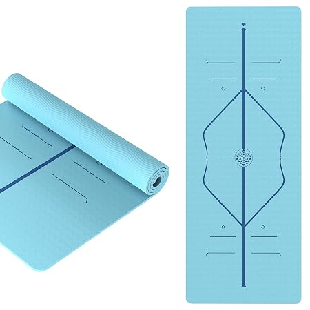 Lifelong Yoga mat for Women & Men TPE Material 6mm Anti-Slip Yoga Mat with Bag for Gym Workout|Exercise Mat For Home Gym|Yoga Mat For Gym Workout and Yoga Exercise (Blue, LLYM75)