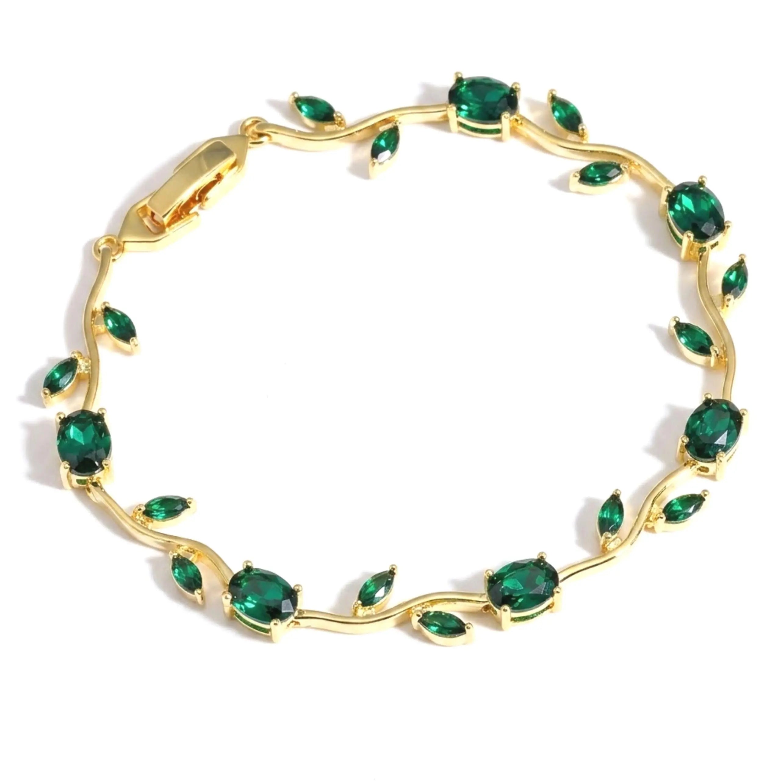 Bracelet for Women Stylish, Gold Plated Crystal Floral Jewellery - Jados Fashion
