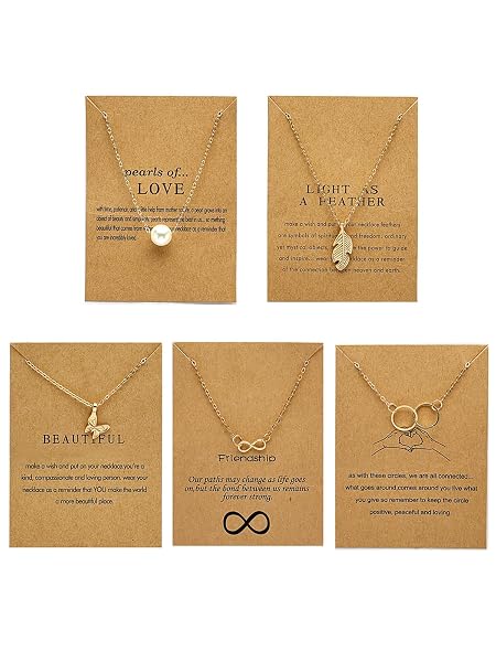 Scintillare by Sukkhi Eye-Catchy Latest Stylish Gold Plated Pearl Feather Butterfly Infinity & Round Shared Pendant Necklace Set for Women|5 Necklace|CBN107579