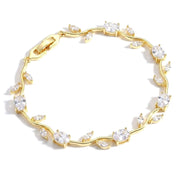 Bracelet for Women Stylish, Gold Plated Crystal Floral Jewellery - Jados Fashion
