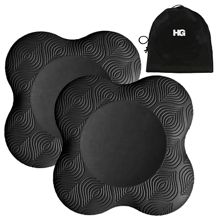 HOMEGALLEY Yoga Knee Pad for Exercise Elbow Cushion Pad Premium EVA Material for Yoga, Meditation, Pilates, Exercise & Workout Knee Cushion For Yoga Extra Cushion- Set of 2, 20 Cm, Black