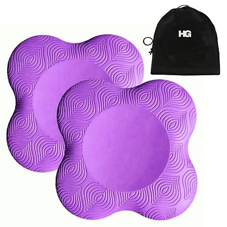 HOMEGALLEY Yoga Knee Pad for Exercise Elbow Cushion Pad Premium EVA Material for Yoga, Meditation, Pilates, Exercise & Workout Knee Cushion For Yoga Extra Cushion- Set of 2, 20 Cm, Purple