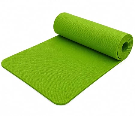FitZen 6mm EVA Yoga Mat with Carry Strap, Non-Slip Exercise & Workout Mat for Yoga, Pilates, Stretching, Meditation, Home Gym (Green)