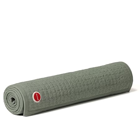 SANGLOBAL Organic Cotton Yoga Mat for Women & Men | 12mm Thick Non-Slip Exercise Mat for Home Workout, Hot Yoga & Meditation | Premium Yoga Mats with Free Carry Bag, Machine Washable (Green)
