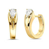 14K Gold-Plated Pear-Cut Solitaire Hoop Stud Earrings