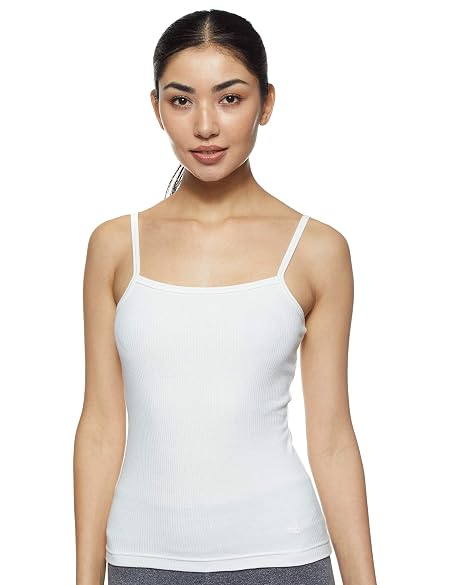 Jockey Snug Fit Low-Neck Thermal Spaghetti Top for Women 2501_Off White_XL