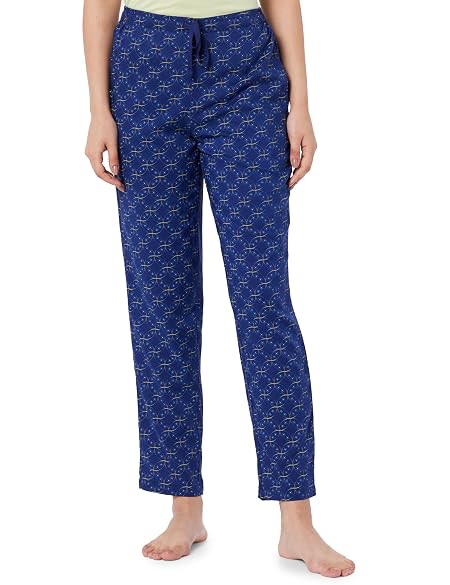 Van Heusen Women Lounge Pyjamas - 100% Modal - Allover Print, Functional Pocket, Ultra Soft, Drawstring Waist_55306_Spatial Mirage_M