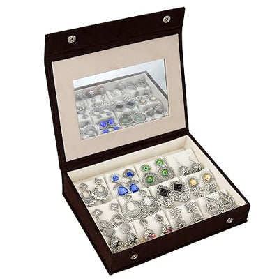 Rangrez Oxidized Designer Earrings Set of 12 With Velvet Jewellery