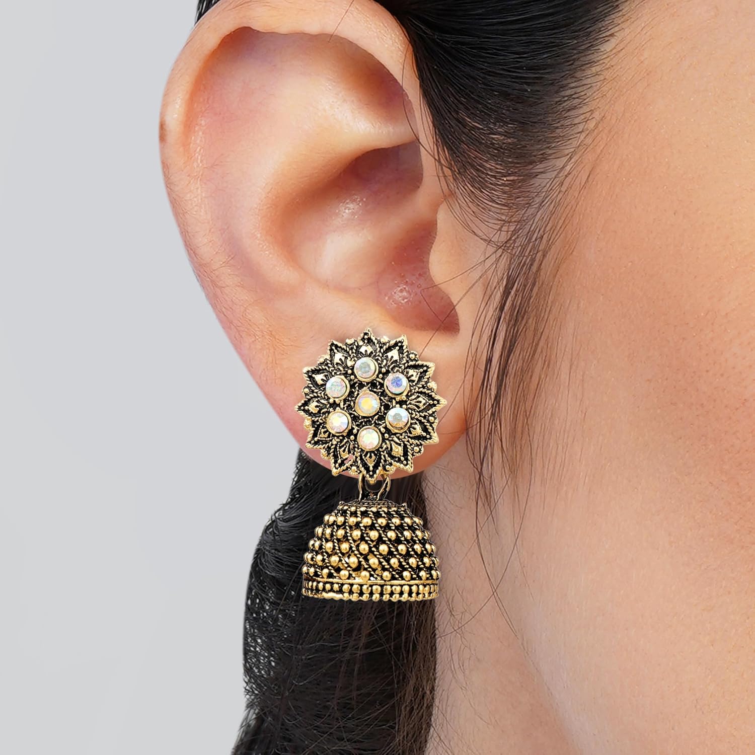 12 Earrings For Women Floral Vintage Design Traditional Drop Jhumke For Women Girls
