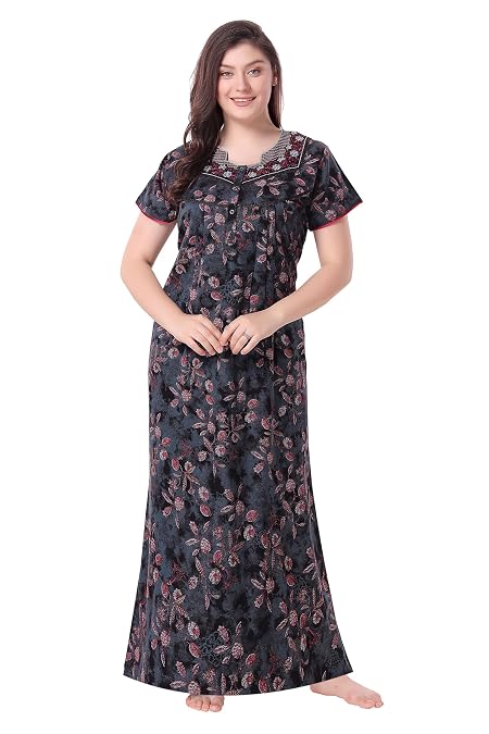 Soulemo Women's Printed Alpine Nighty (S - Bust - 38 - Pink) 1672BS