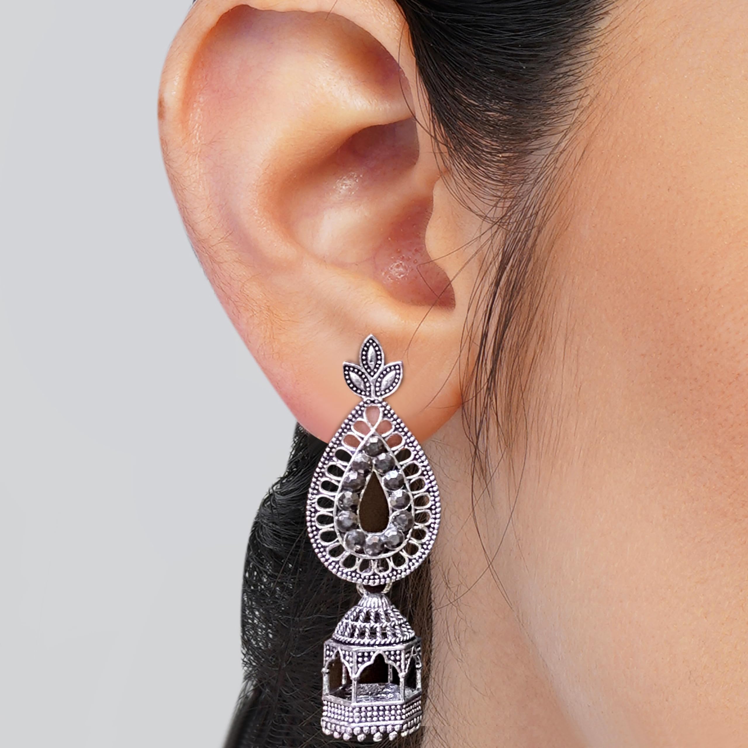 12 Earrings For Women Floral Vintage Design Traditional Drop Jhumke For Women Girls