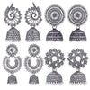 Oxidised Silver Fashion Jhumka Earrings Combo for Women