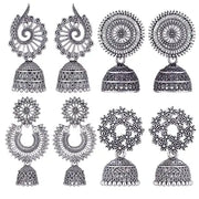 earrings for women fashion jhumka oxidised Silver Earrings for women Combo - Jados Fashion