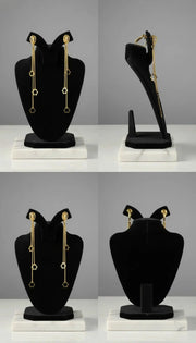 Triple Matariki 18K Gold Earrings from Premium Brass Jewellery. - Jados Fashion