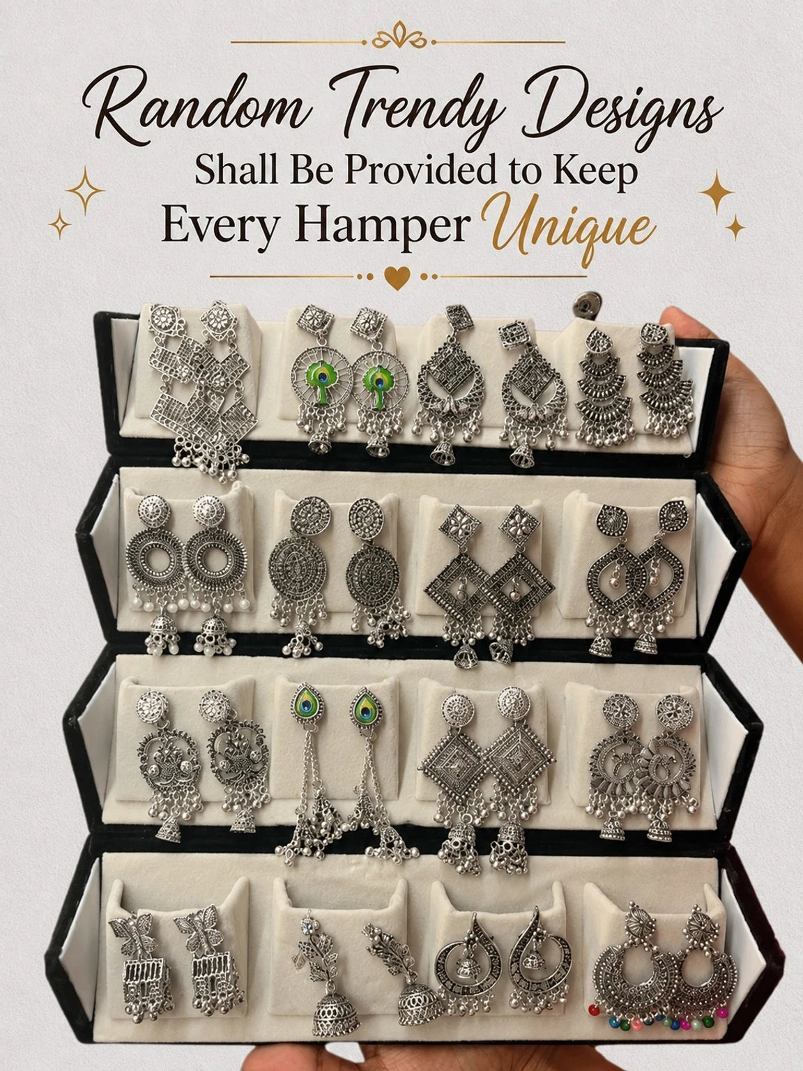 Viral 16 Pair Earing Set With Folding Jewelery Box