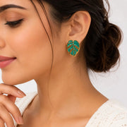 Korean Leaf-Shaped Stud Earrings for Women, Alloy & Stainless Steel - Jados Fashion
