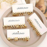 Combo Of 24 Pairs Gold Plated Hoop And Pearl Earrings For Women/Girls - Jados Fashion