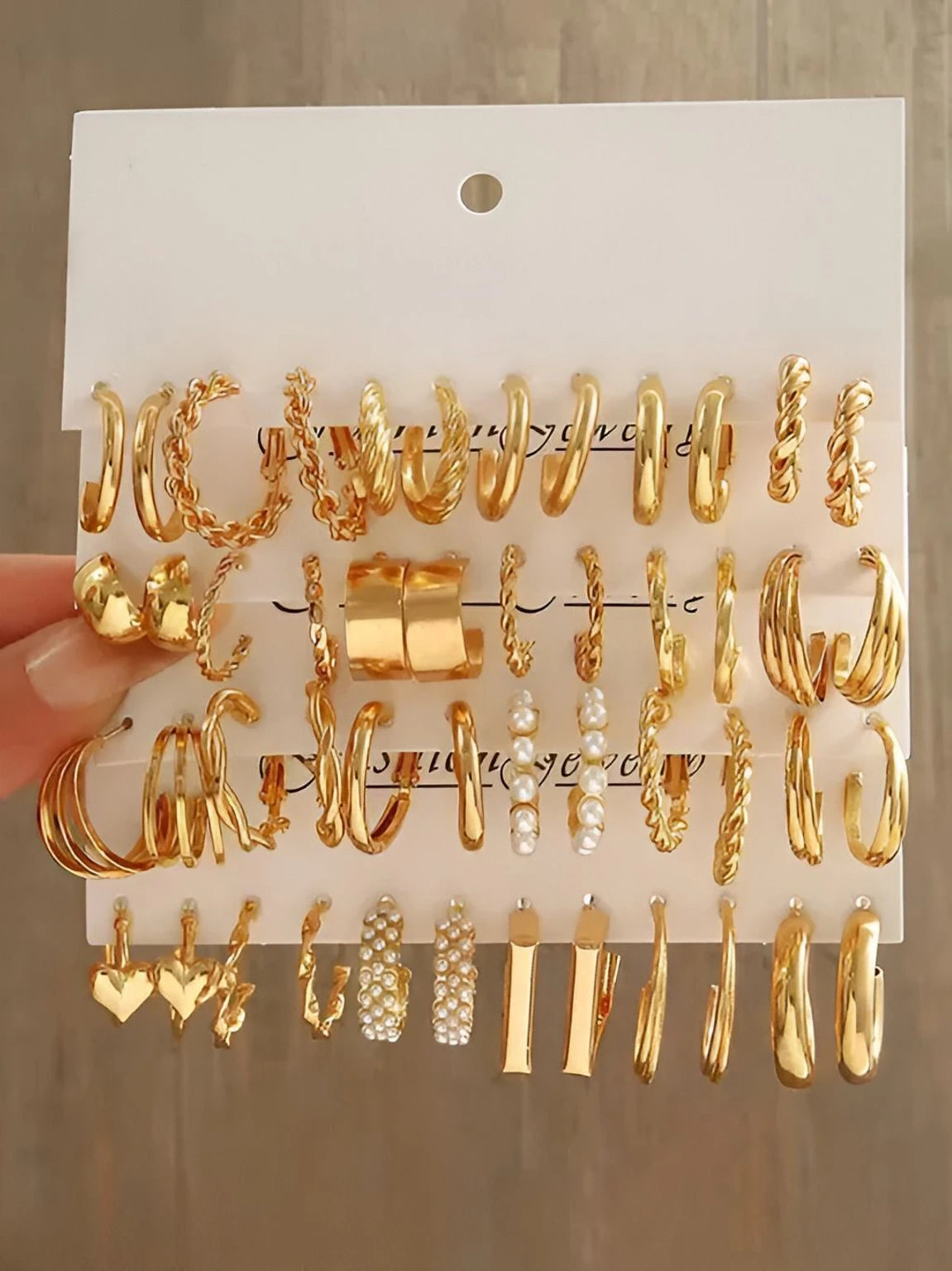Combo Of 24 Pairs Gold Plated Hoop And Pearl Earrings For Women/Girls